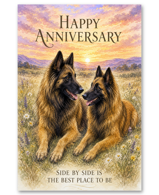 Belgian Tervuren - Side by Side - Anniversary Cards