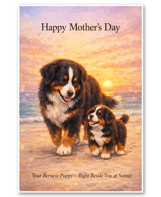 Bernese Mountain Dog - Right Beside You - Mother's Day Card