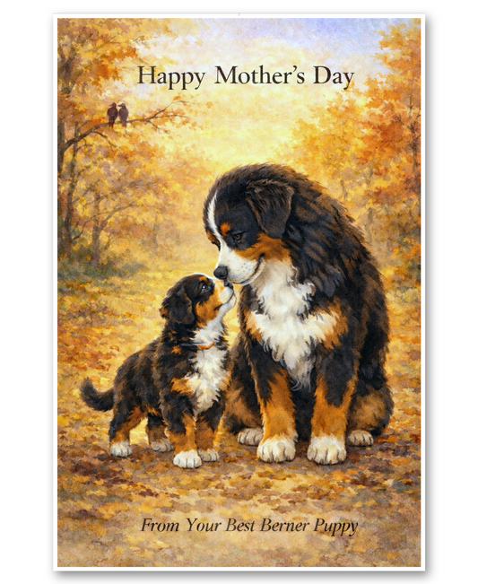 Bernese Mountain Dog - Best Berner Pup - Mother's Day Card