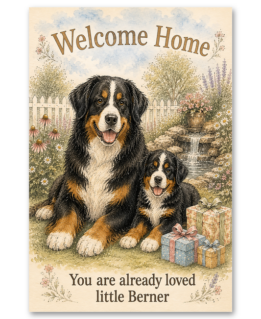 Bernese Mountain Dog - Welcome Home Little Berner