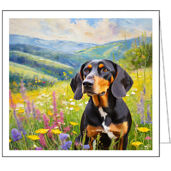 Black & Tan Coonhound Fine Art Notecards - Set of Six