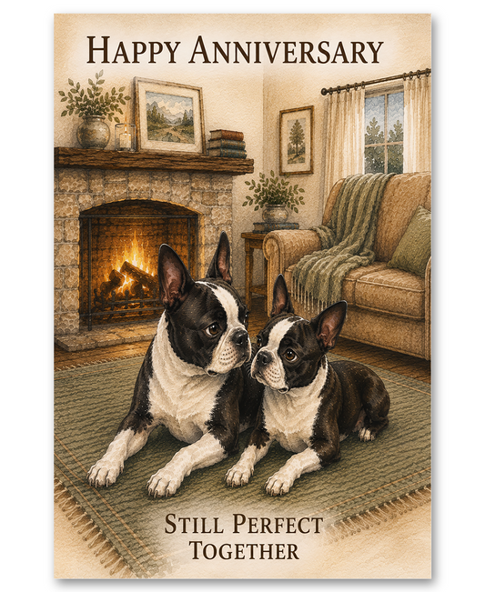 Boston Terriers- Fireside Anniversary