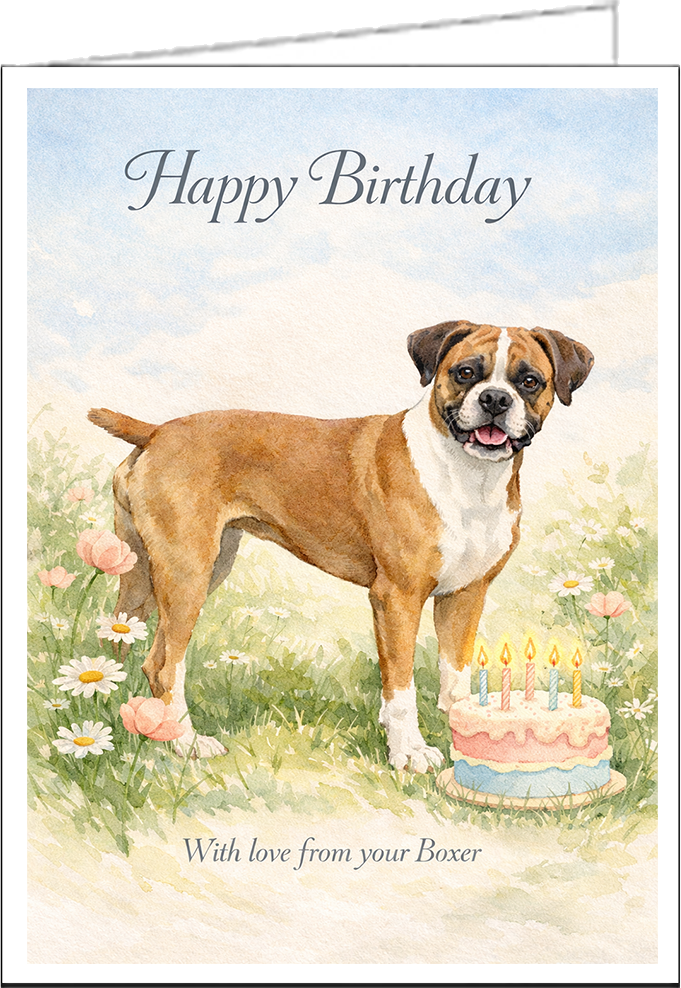 Charming Boxer Birthday Card