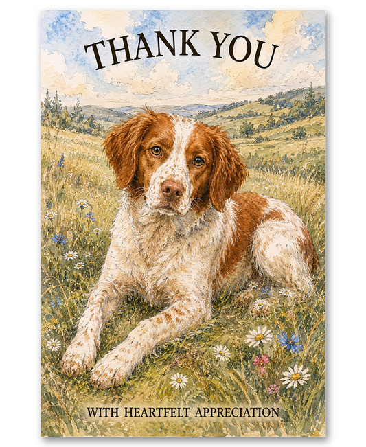 Brittany Spaniel - Thank You With Heartfelt Appreciation Card