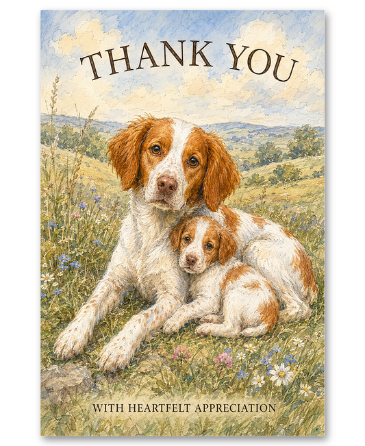 Brittany Spaniel Family - Thank You With Heartfelt Appreciation Card
