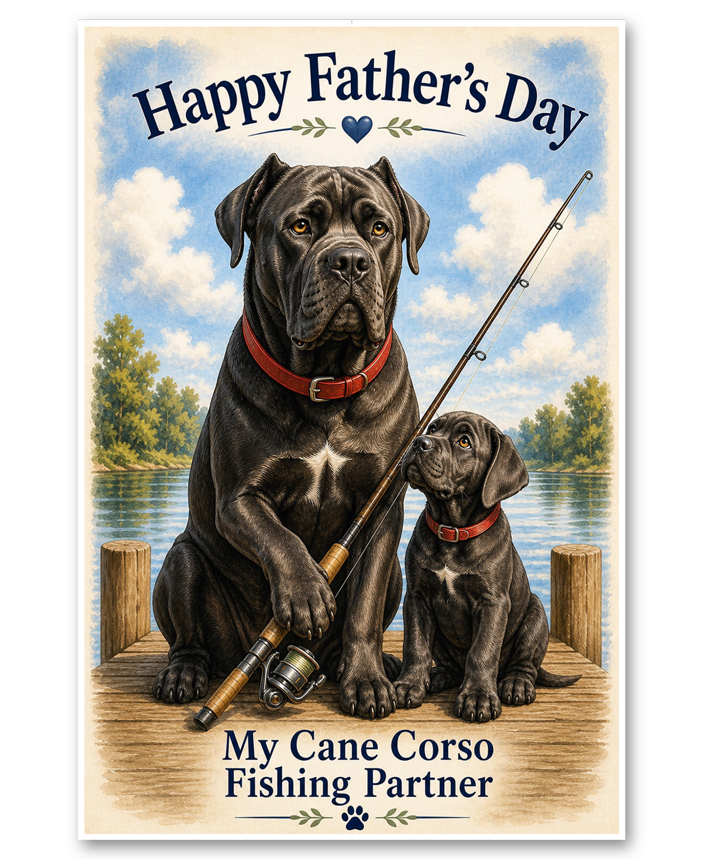 Cane Corso - Best Fishing Partner -  Father's Day Card