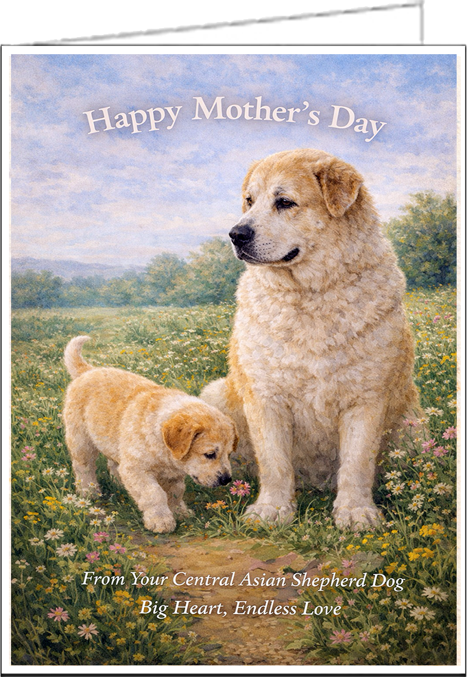 Central Asian Shepherd Dog - Big Heart - Endless Love - Mother's Day Card