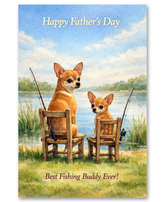 Chihuahuas - Best Fishing Buddies Father's Day Card