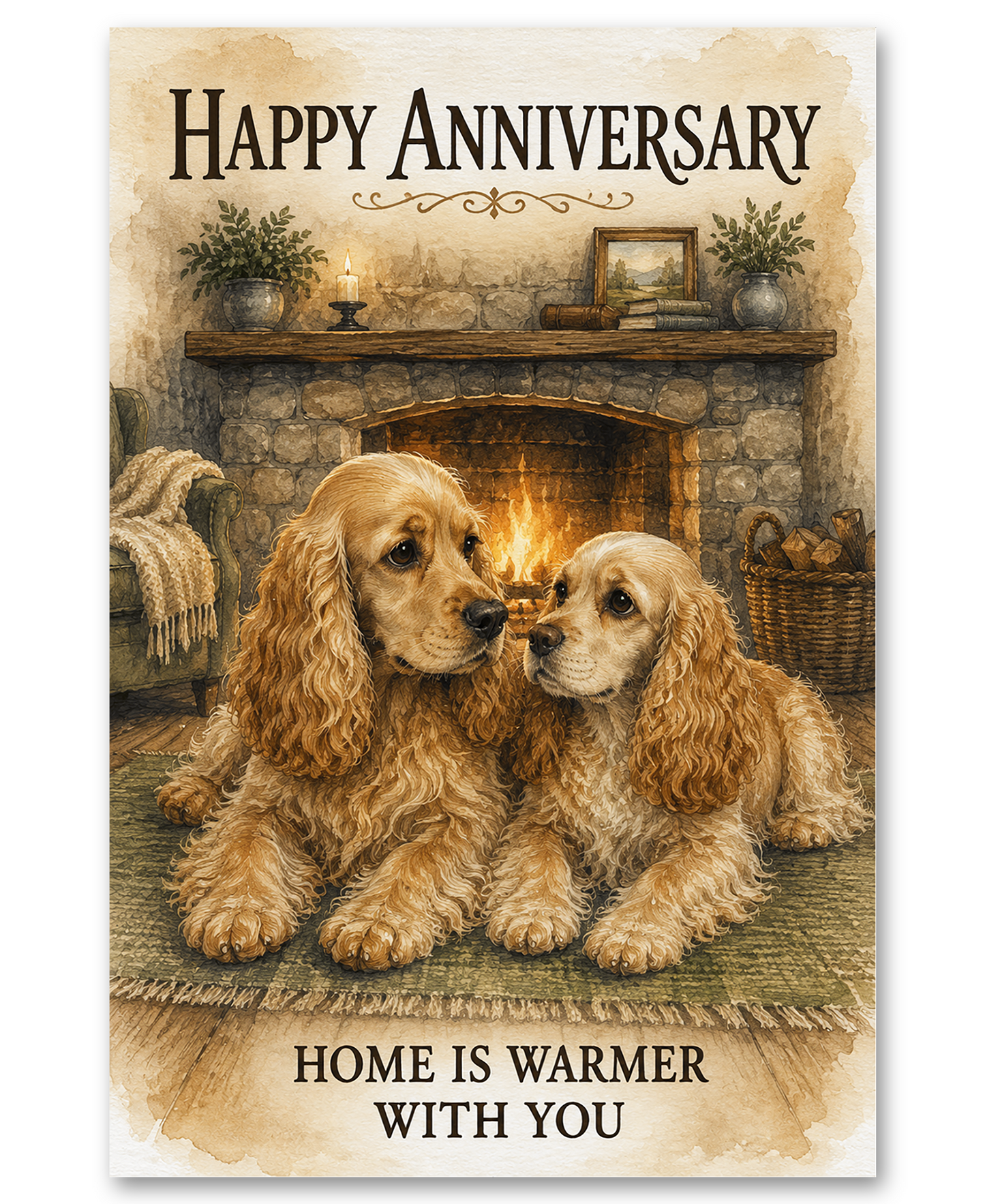 Cocker Spaniels - Fireside Anniversary