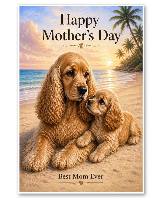 Cocker Spaniel- Best Spaniel Mom - Mother's Day Card