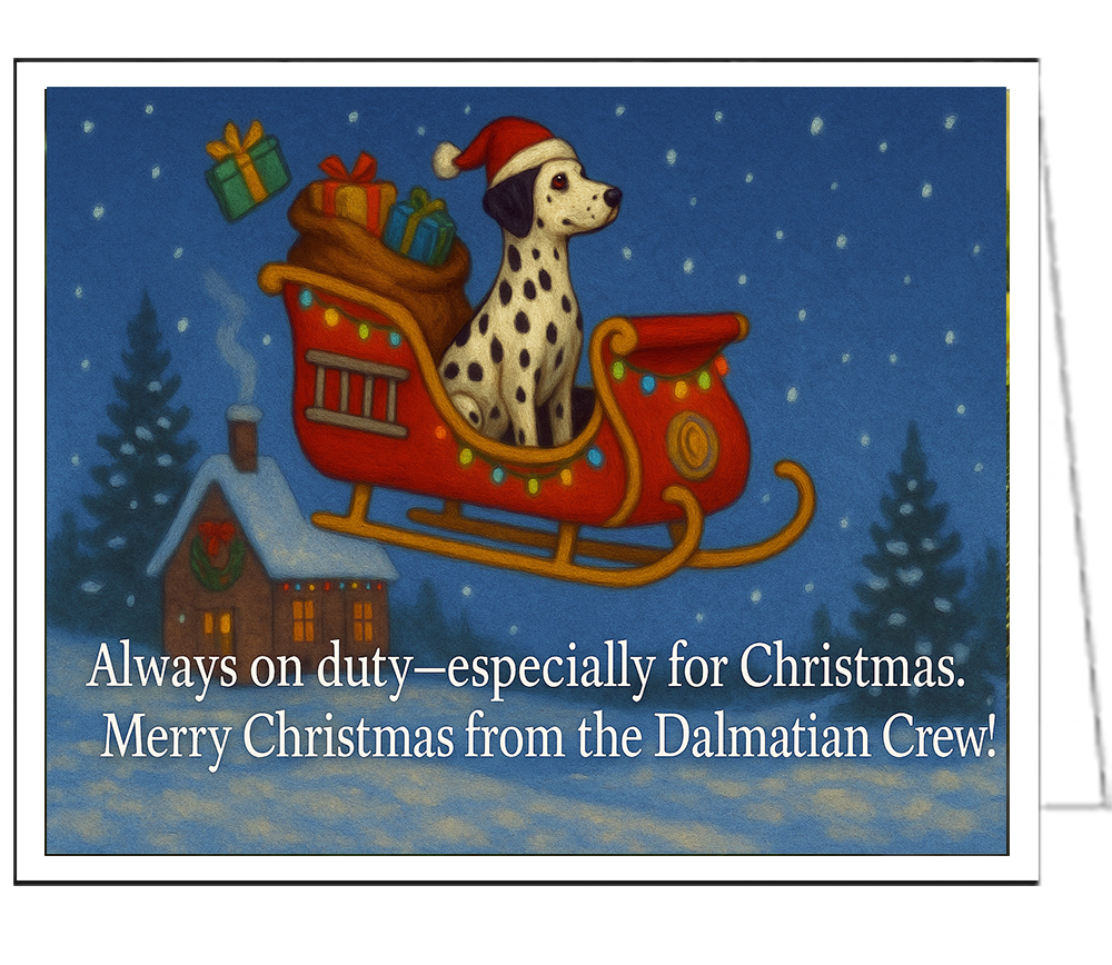 Dalmatian Christmas Card Set - 5 x 7 Inches