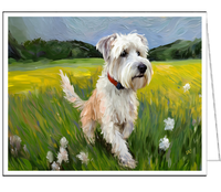 Dandie Terrier Fine Art Notecards - 5 x 7 Inches,  Set or Six