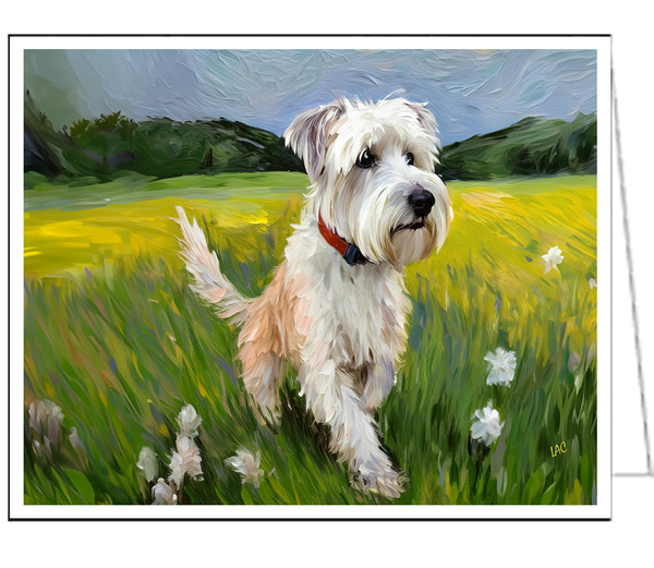 Dandie Terrier Fine Art Notecards - 5 x 7 Inches,  Set or Six