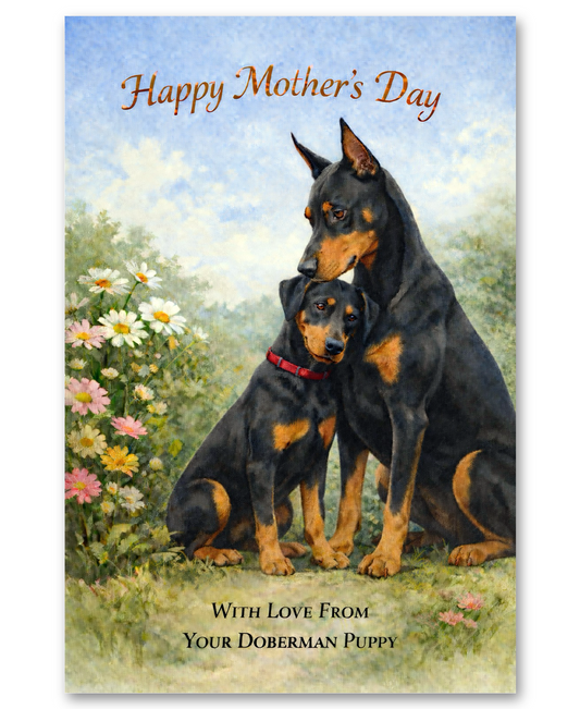 Doberman Pinscher- With Love - Mother's Day Card