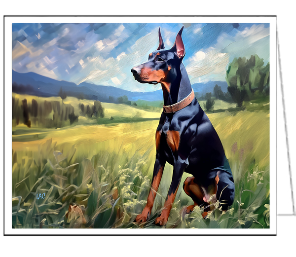 Doberman Pinscher #2 - Fine Art Notecards - 5 x 7 in. - Set of Six