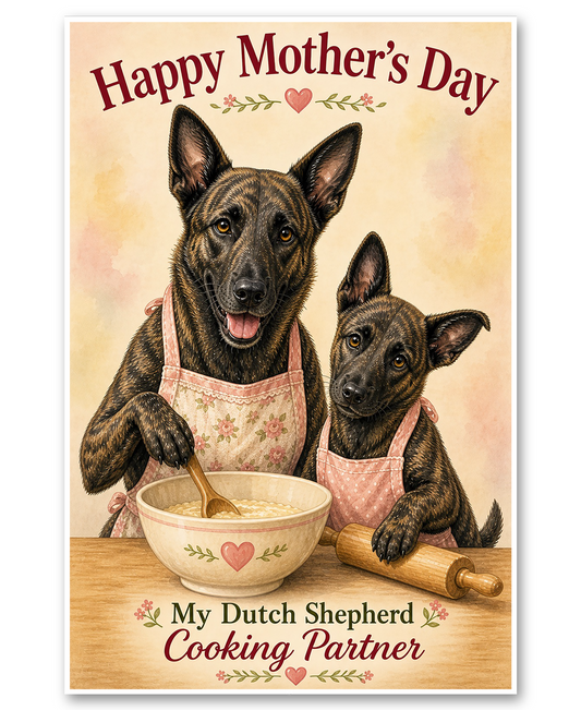 Dutch Shepherd Cooking Partner - Mother's Day Card