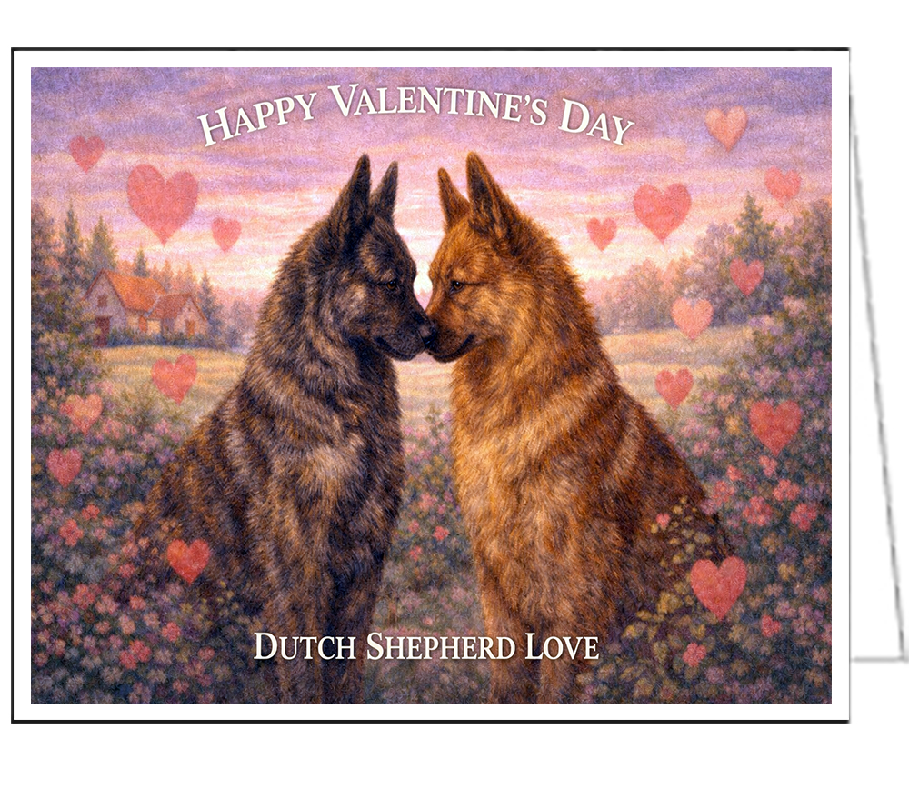Dutch Shepherd in Love - Single Card Valentine
