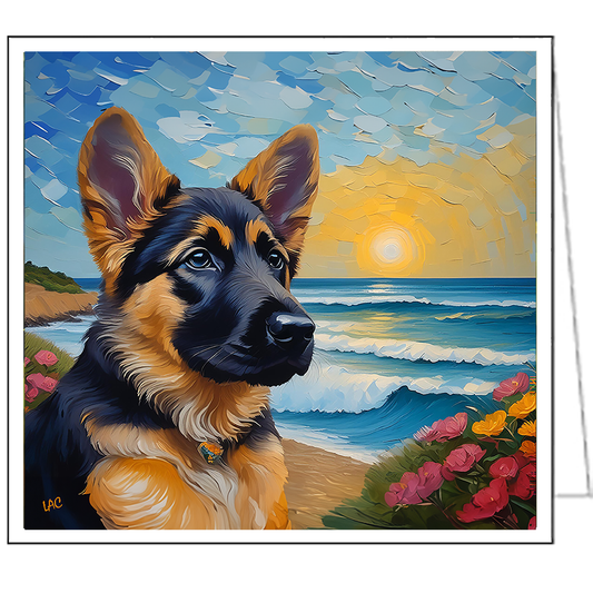 German Shepherd Puppy Fine Art Notecards - Set of Six