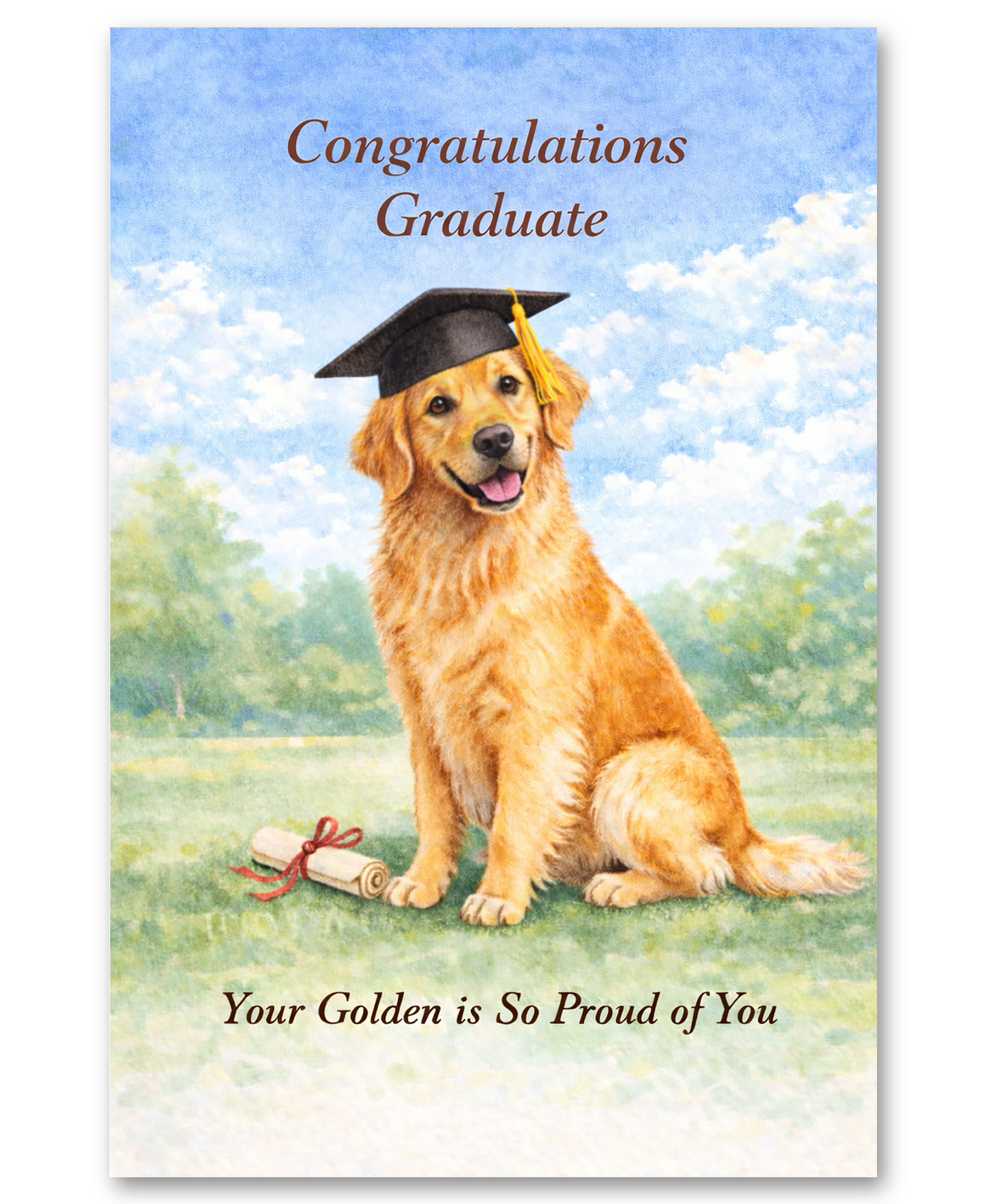 Golden Retriever - Proud of You - Graduation Card