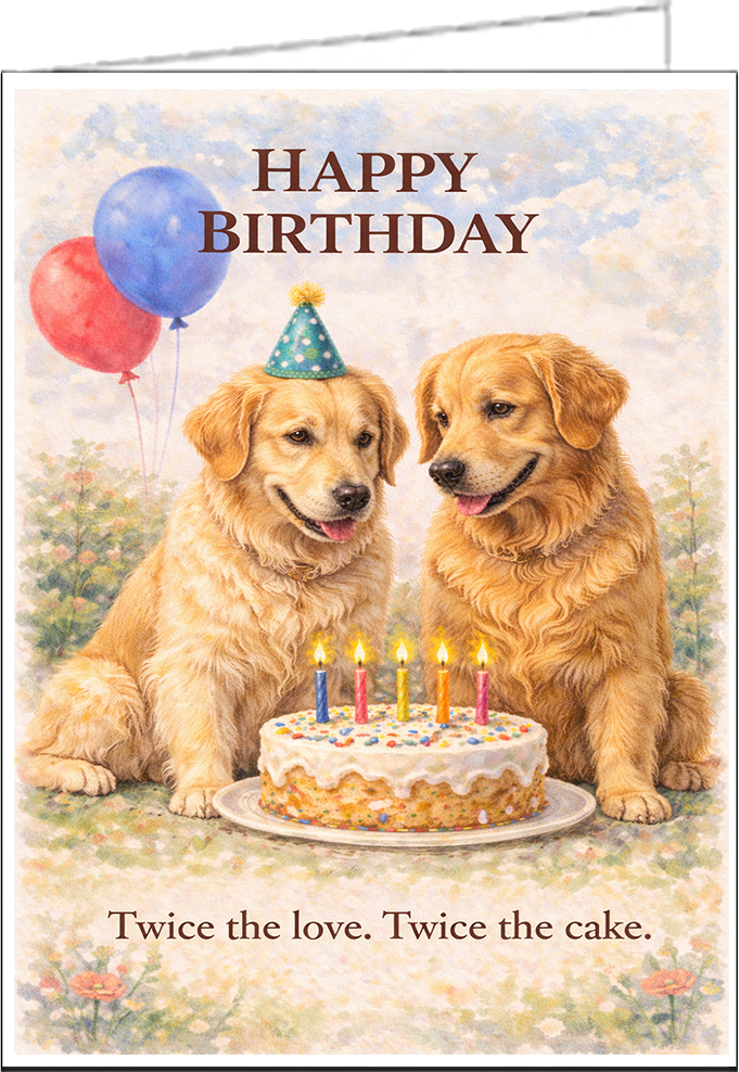 Golden Retriever Birthday Card #2