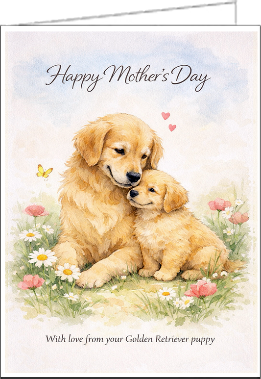 Golden Retriever Mother's Day Card