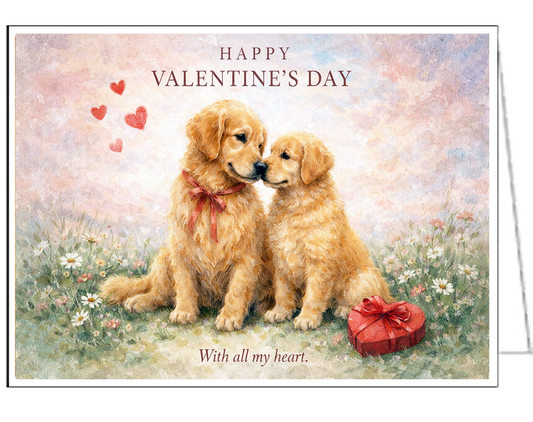 Golden Retriever Valentine Card