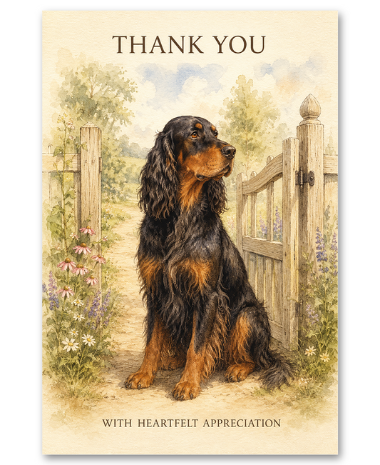 Gordon Setter - At the Gate - Thank You Cards