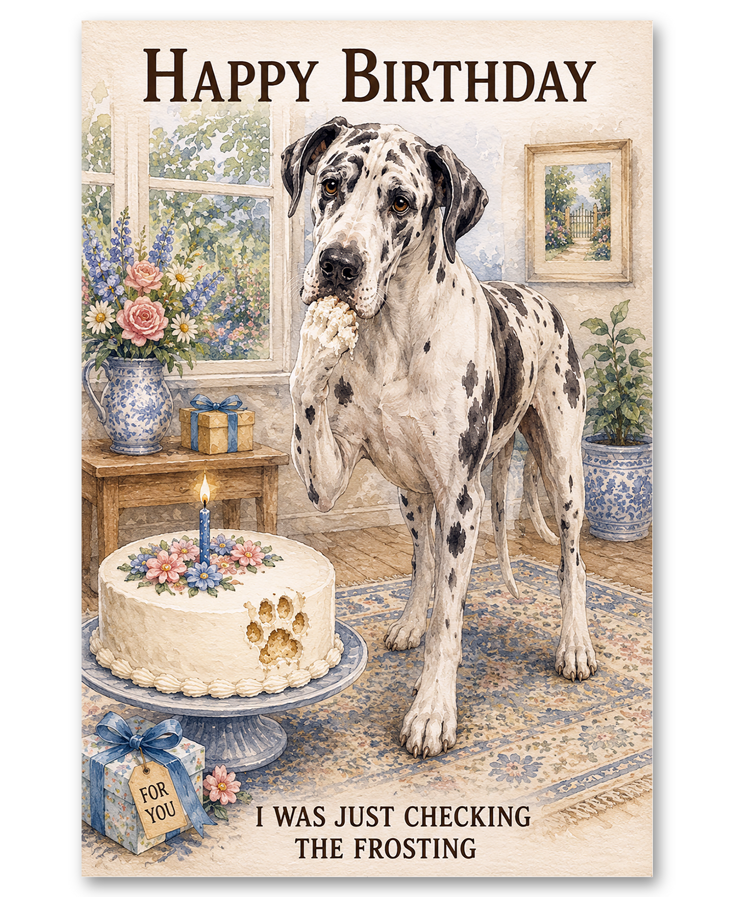 Great Dane - Just Checking the Birthday Cake