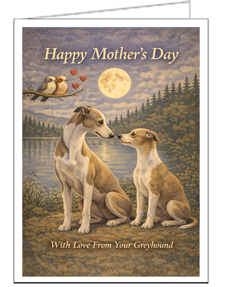Elegant Greyhounds - Single Mother's Day Card