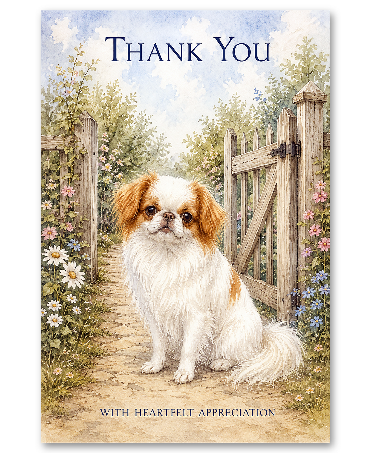 Japanese Chin-  At the Gate - Thank You Cards