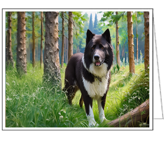 Karelian Bear Dog Fine Art Notecards - Set of Six - 5 x 7 Inches