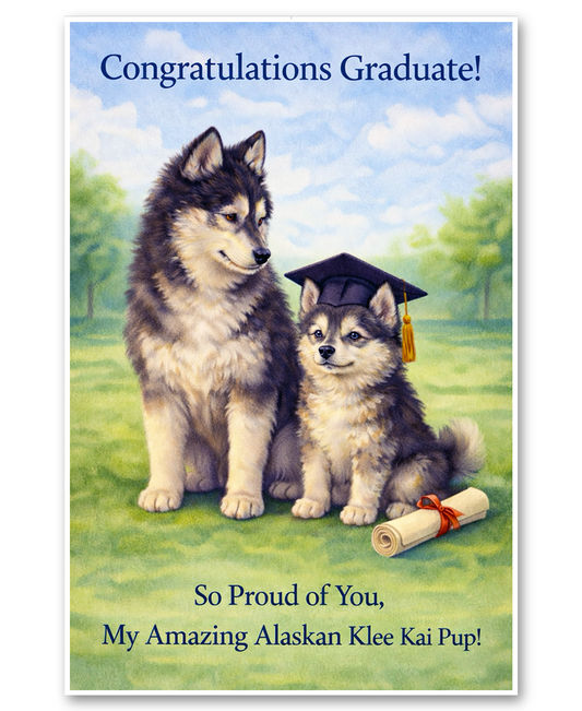 Alaskan Klee Kai- Congratuations - So Proud of You - Graduation Card