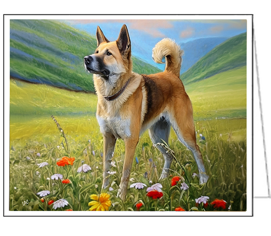 Enchanted Korean Jindo Fine Art Notecards - Set of Six
