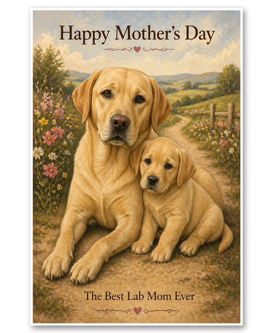 Labrador - Yellow Lab Mother's Day Card