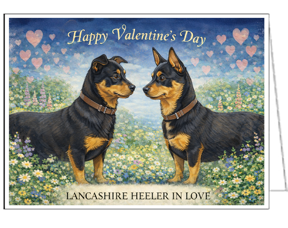 Lancashire Heeler Single Valentine Card