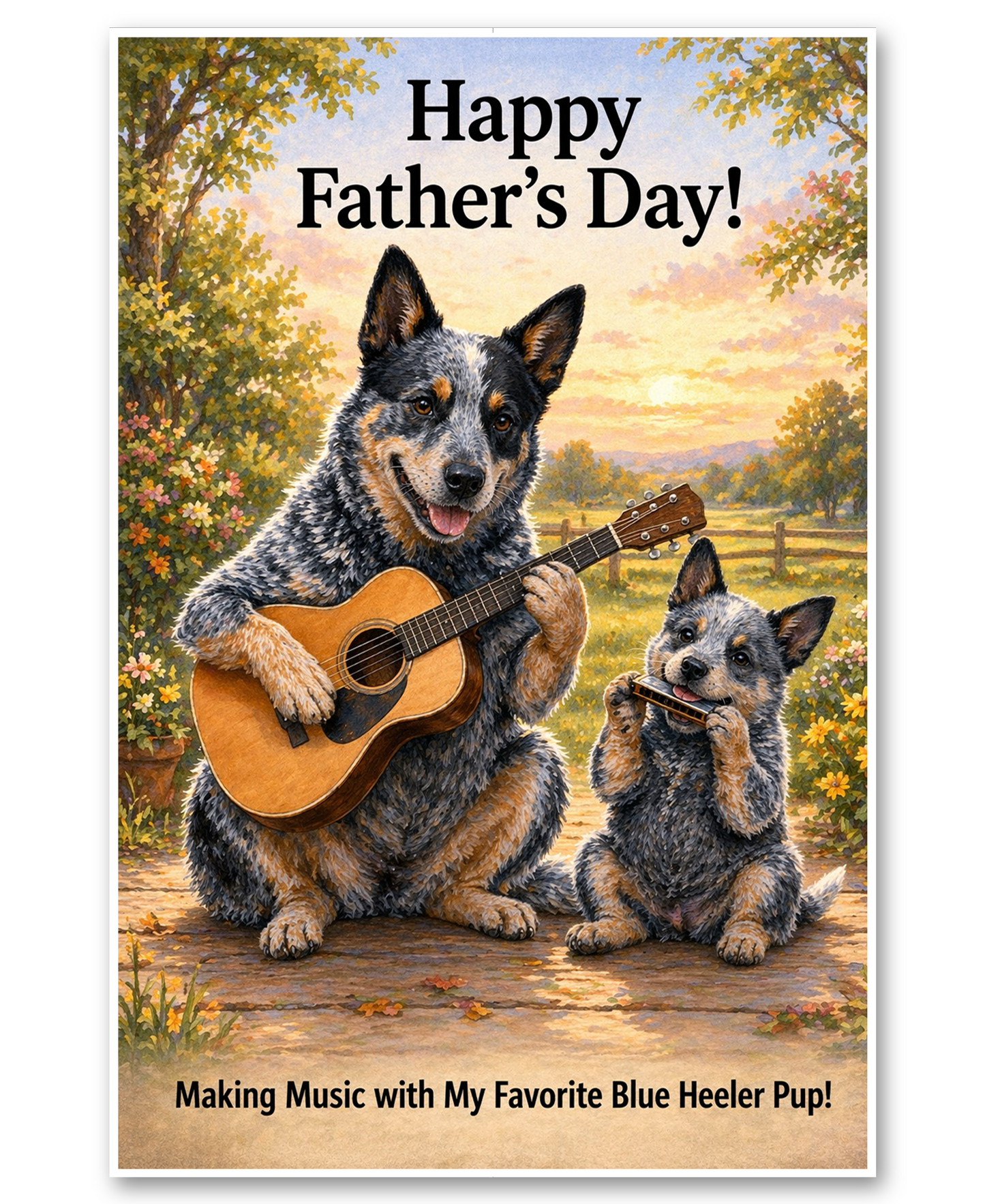 Blue Heeler Muisc Partners - Father's Day Card
