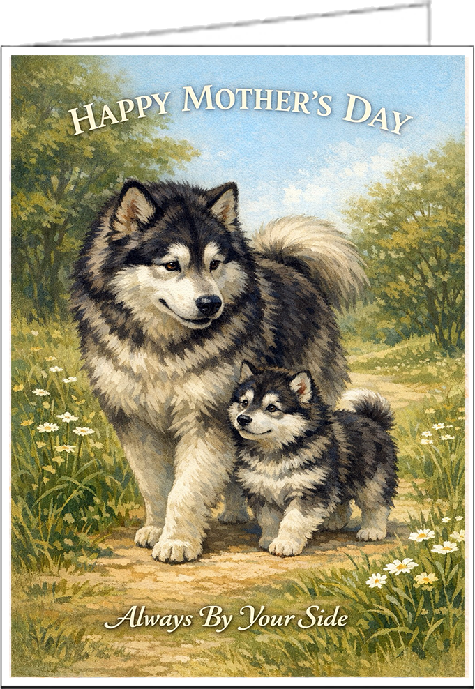 Alaskan Malamute "Always by Your Side" - Mother's Day Card