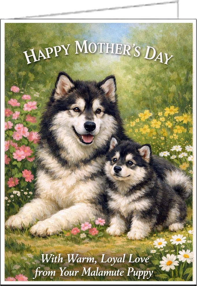 Alaska Malamute - With Warm Loyal Love - Mother's Day Card