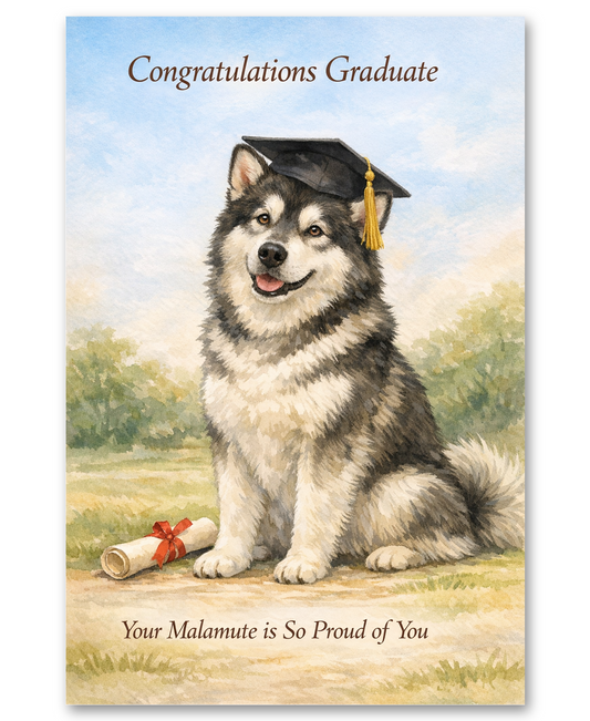 Alaskan Malamute Graduation Greeting Card - Proud of You