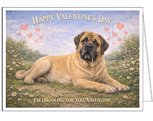 Mastiff - Single Valentine Card