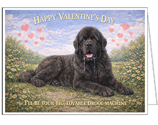 Newfoundland Drool Machine Single Valentine Card