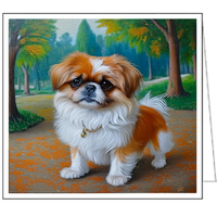 Pekingese Puppy Fine Art Notecards - Set of Six - 5¼ x 5¼ Inches