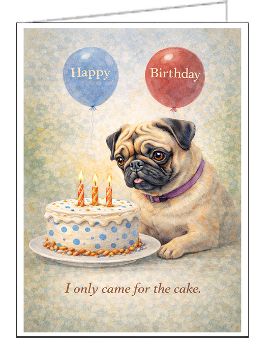 Pug Birthday Card - Cheerful Wishes for a Special Day