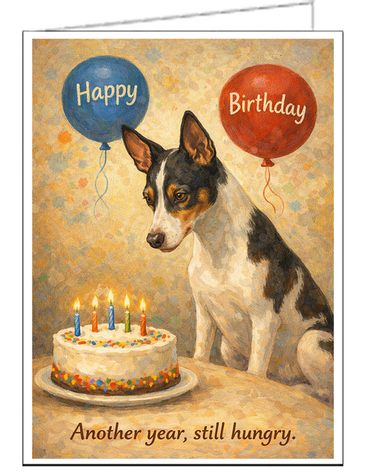 Rat Terrier Individual Birthday Card With Envelope