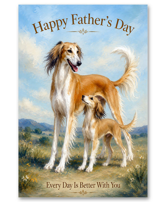 Salukis - Father's Day in a Meadow