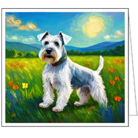 White Schnauzer Fine Art Notecards - Set of Six 5¼ x 5¼