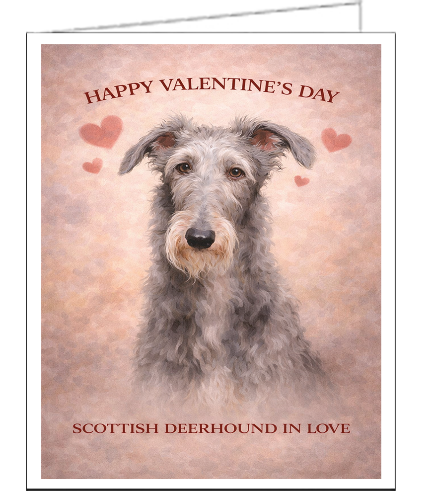 Scottish Deerhound Valentine Card