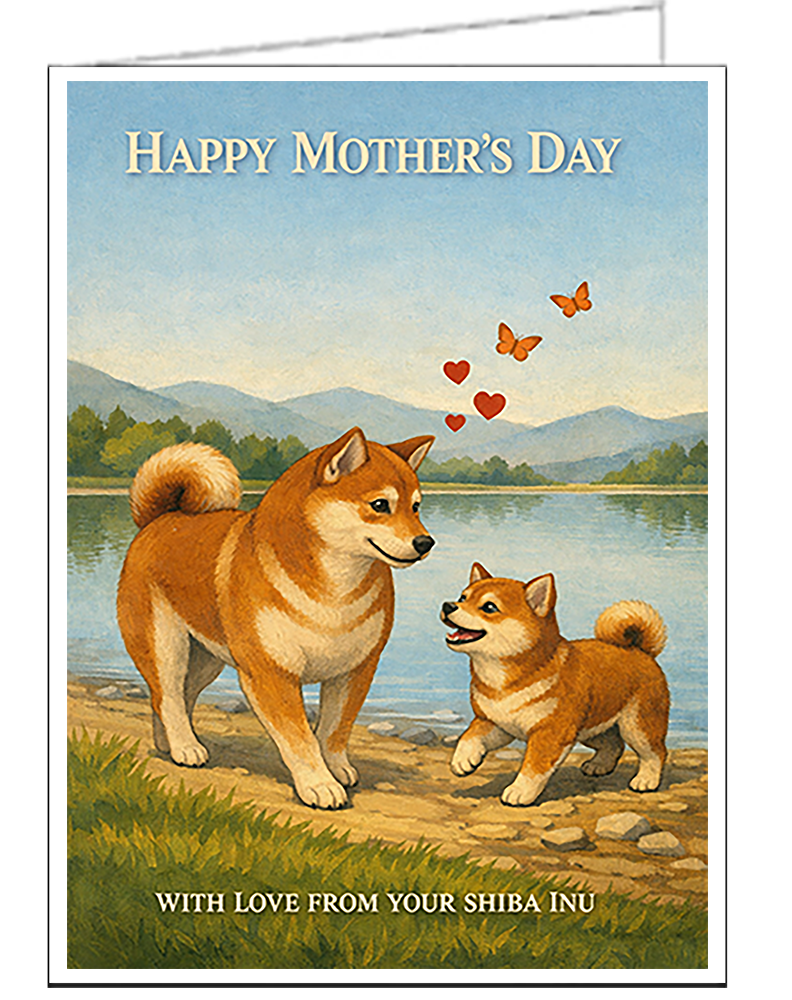 Charming Shiba Inu - Single Mother's Day Card