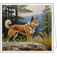 Shikoku - Japanese Hunting Dog -  Fine Art Notecards - Set of Six - 5¼ x 5¼ Inches