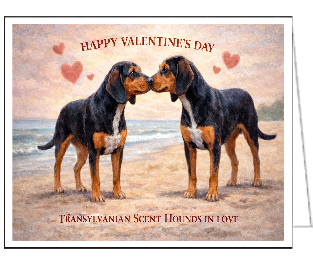 Transylvanian Scent Hound Valentine Card